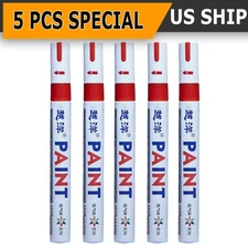 5 Waterproof Permanent Red Paint Marker Pen For Car Tyre Tire Tread Rubber Metal