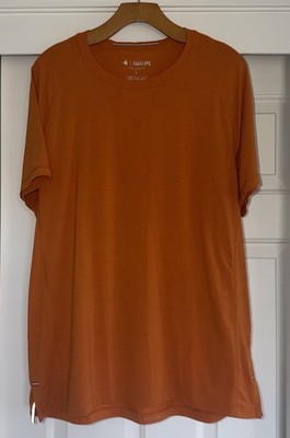 Fourlaps Shirt Men s Large Orange Short Sleeve Casual Active 7% Wool