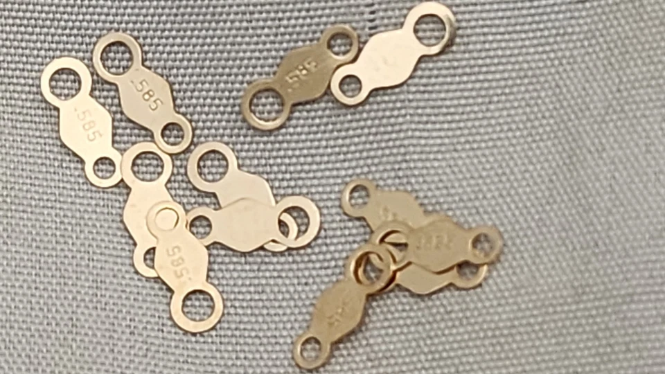 14K Gold Flat Quality Tag or Clasp End 8mm sold per 12 pcs 585  - Image 2 of 4