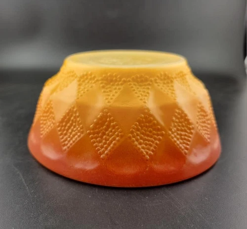 Fire King Kimberly Diamond Cereal Bowl Red Orange Ombre 5 Inch Vintage Retro 