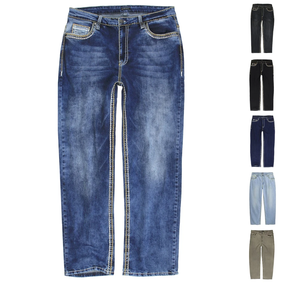 Lavecchia Übergrößen Jeans Herren Comfort Regular Fit Denim Jeanshose Hose - Bild 1 von 1