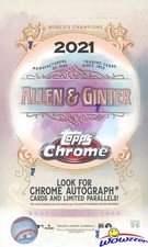 2021 Topps Allen & Ginter CHROME Baseball Factory Sealed HOBBY Box-6 REFRACTORS!