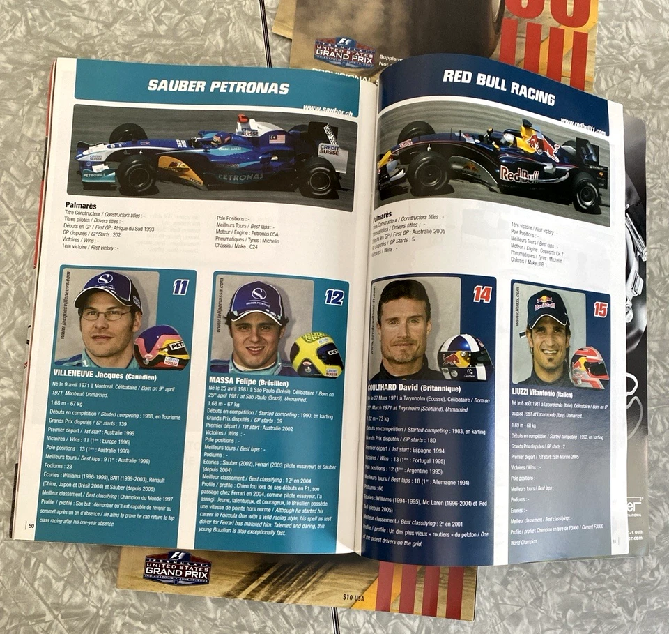 F1 Formula One 2005 Program Book Lot United States Grand Prix Indy Monaco + Grid - Image 4 of 4