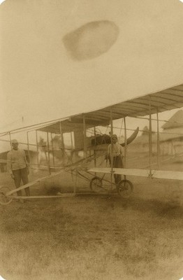 Early Aviation RPPC Wright Biplane on Ground Pilot & Mechanics Vintage Airfield4