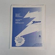 Zenith TV Operating Guide Manual Vntg 1996 SY...