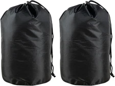 2 Pcs Waterproof Compression Stuff Sack Sleeping Bag Storage Black 