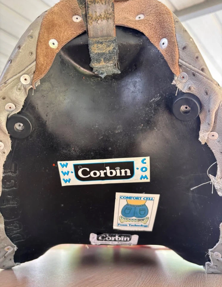 Asiento de cuero Corbin avestruz para Harley Soft Tail 02-08 Foto 4 de 4