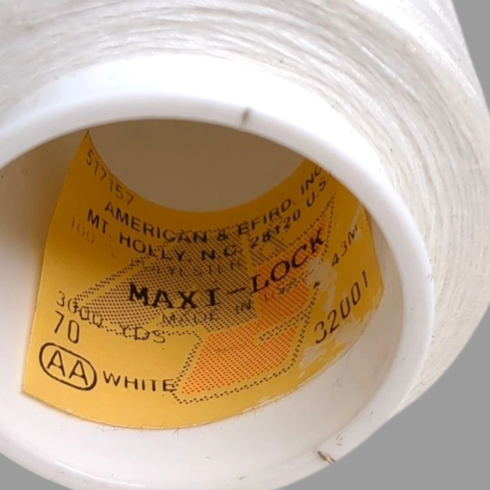 Serger Thread Maxi-Lock White 32001 & Green 1 Lot of 3 Opened And Partially Used - Image 2 of 4