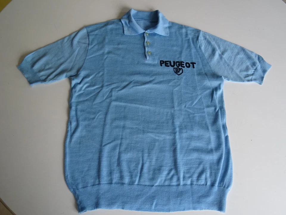 MAILLOT cycliste en laine PEUGEOT BP BOVIS 1960 sport VELO ancien vintage bike - Photo 2/4