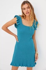 NWT Anthropologie Ruffled Pointelle Mini Dress size Large