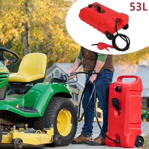 Kraftstofftrolley Mobile Tankanlage Benzinkanister mit Zapfpistolenpumpe 53L Rot - Bild 2 von 11