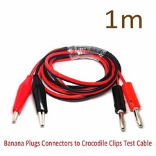 1m Silicone Banana Plugs Connectors to Crocodile Clips Test Lead Wire Cable
