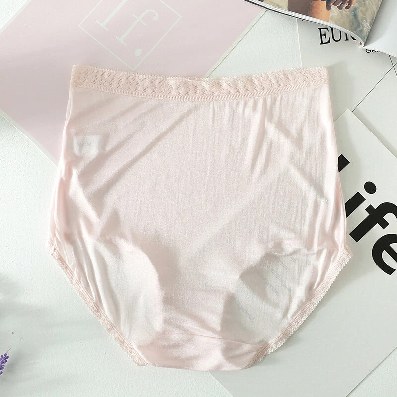 4pcs 100% Mulberry Silk Underwear Women Briefs Thin Silk Lady Panties Belly Pant - Image 4 of 4