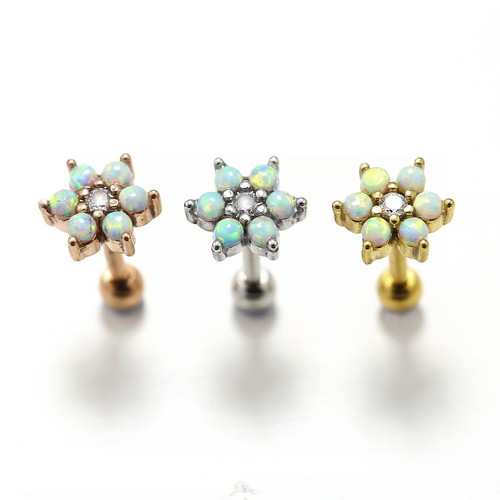 Opal Crystal Stud Ear Cartilage Ring Bar Piercing Jewelry Post Climber Earrings - Picture 47 of 61