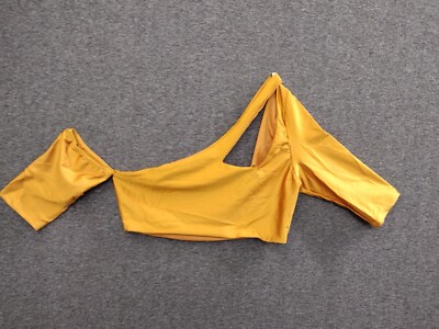 Codigo Crop Top Women's S Off Yellow One Shoulder Cut Out Top