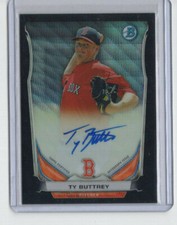 TY BUTTREY 2014 Bowman Chrome Black Wave Refractor AUTO #/50 