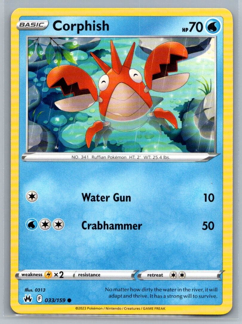 Corphish 033/159 Crown Zenith Common Pokémon TCG 2023 | eBay
