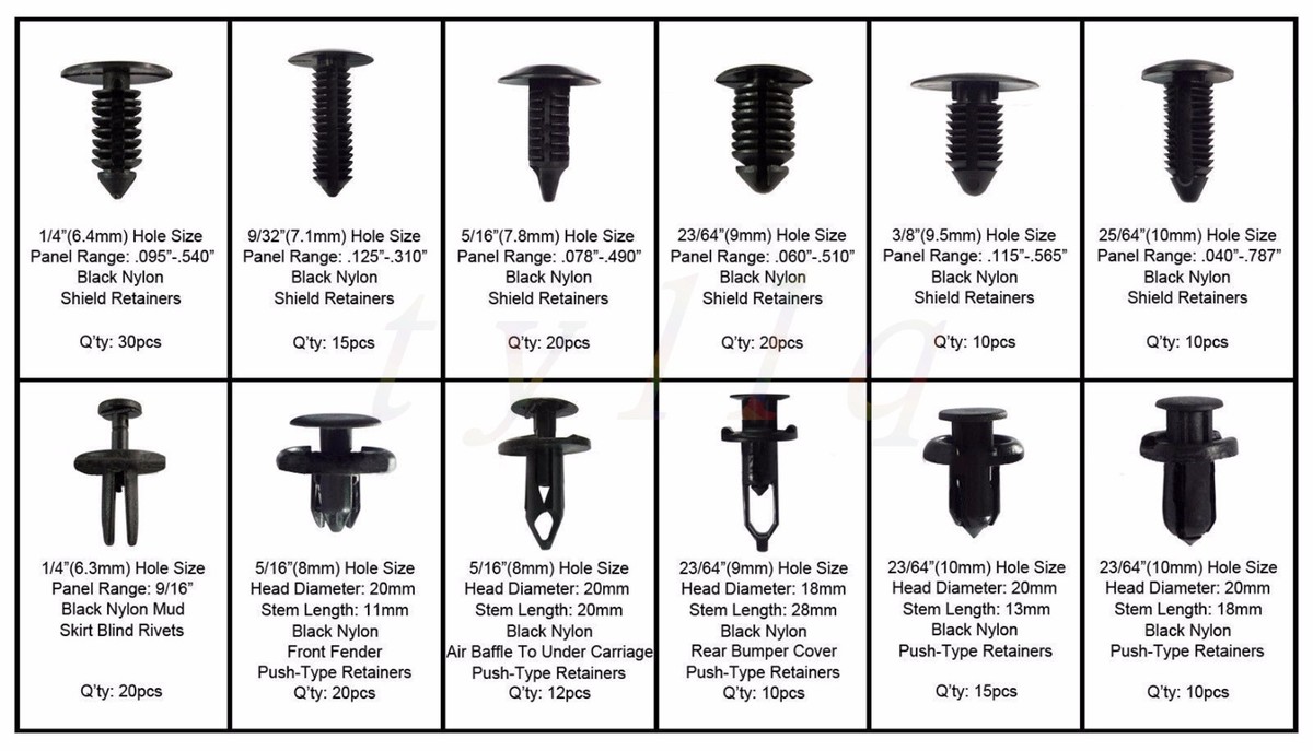 192 Clip Automotive Push Pin Retainer Assortment Kit For Toyota