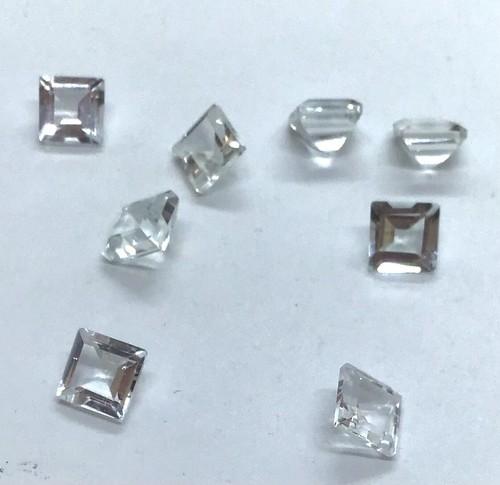 Piedras preciosas sueltas AAA de topacio blanco natural facetado corte cuadrado para joyería surtida - Imagen 8 de 24