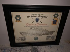 36TH INFANTRY REGIMENT / COMMEMORATIVE - CERTIFICATE OF COMMENDATION