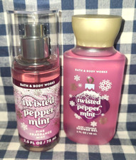 2 Piece NEW Twisted Peppermint Travel Gel Mist Set Bath  Body Works