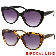 Bifocal Women Big Cat Eye Reader Glasses Vintage Reading Sunglasses Cute Outdoor