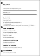 Sony Alpha A6300 Advanced Digital Camera User Guide Instruction Manual ILCE-6300