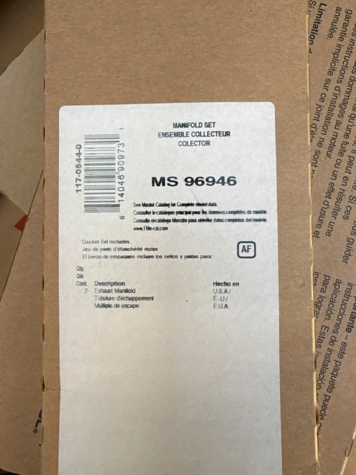 MS96946 Juego Juntas Colector Escape Felpro Nuevo para Nissan Pathfinder Titan QX56 Foto 2 de 2