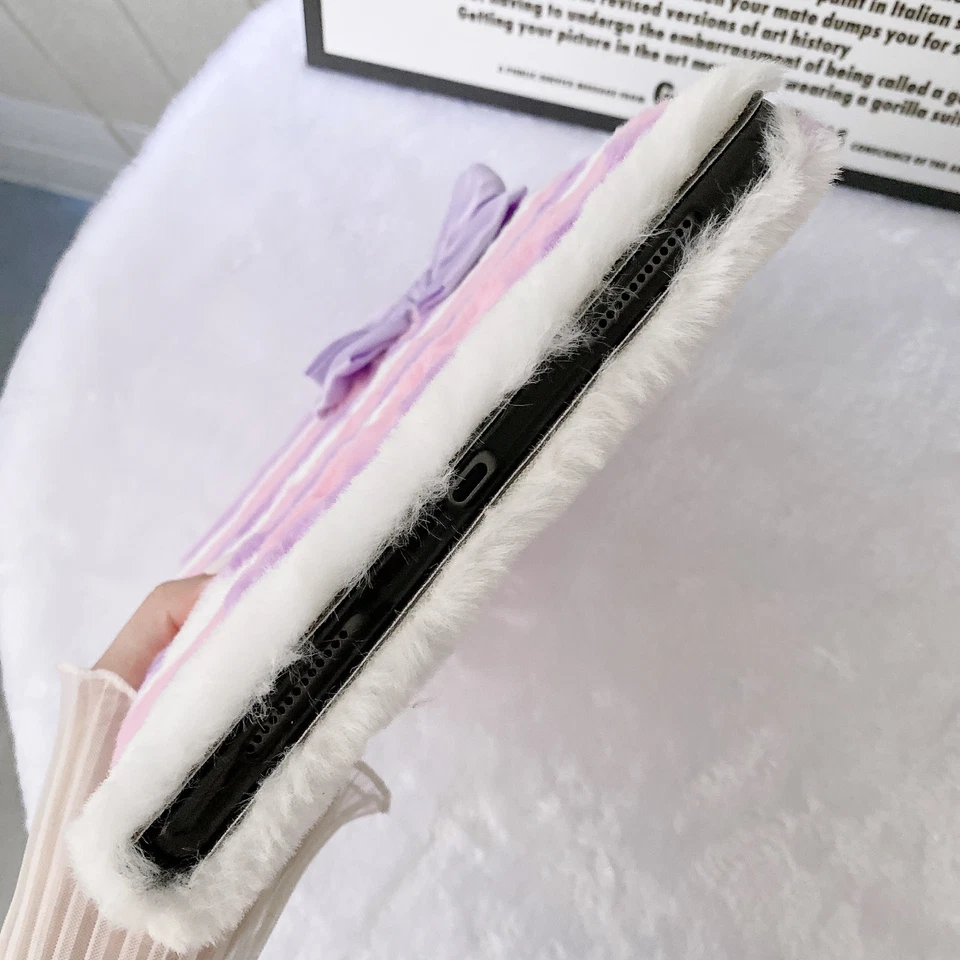 Funda protectora abatible para tablet de cuero felpa para iPad 5ta/6ta generación/Pro 9,7"/mini/2/3/4/5 Foto 2 de 4