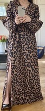 Leopard Print Maxi Dress Uk Size 8