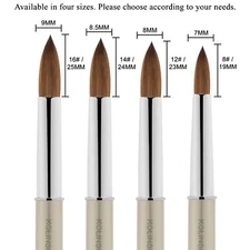 1 Piece Kolinsky Sable Crimped Round-Shaped Acrylic Nail Art Brush Manicure Pens