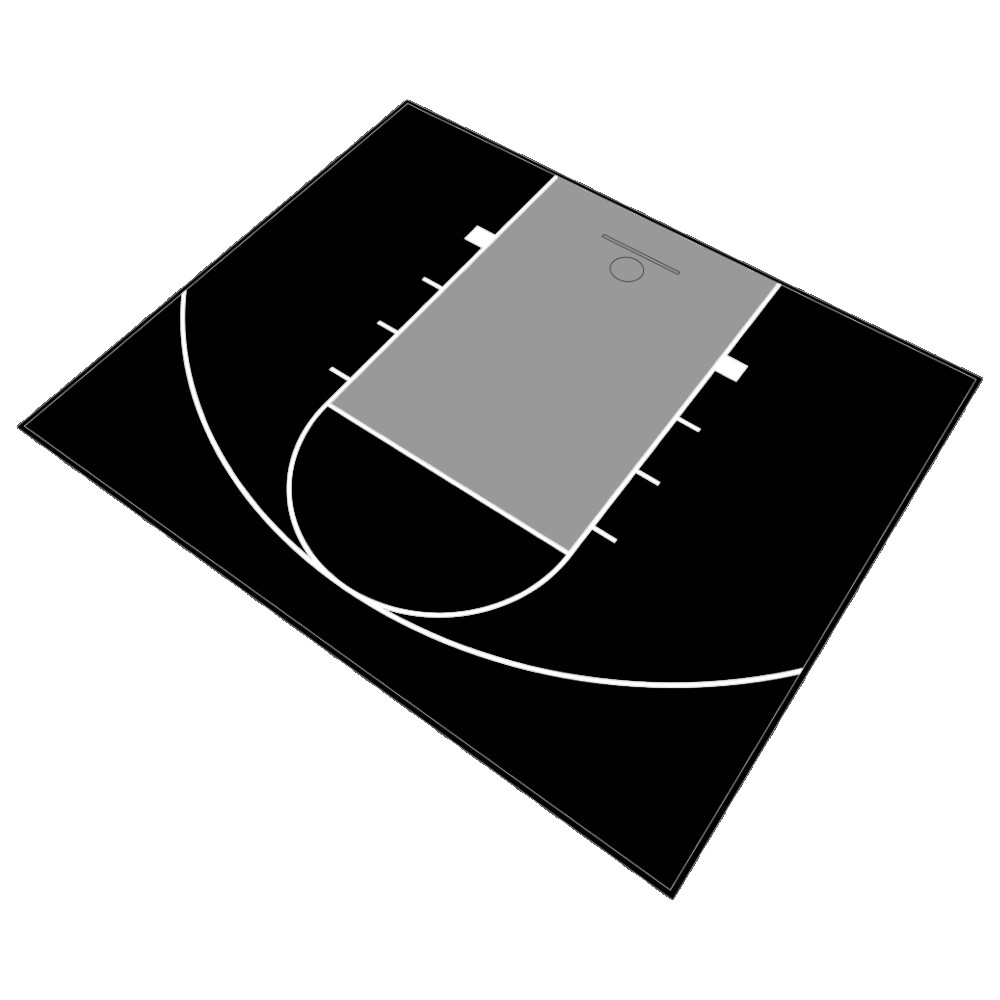 Outdoor Basketball Half Court Kit 30' X 25'Lines and Edges Included