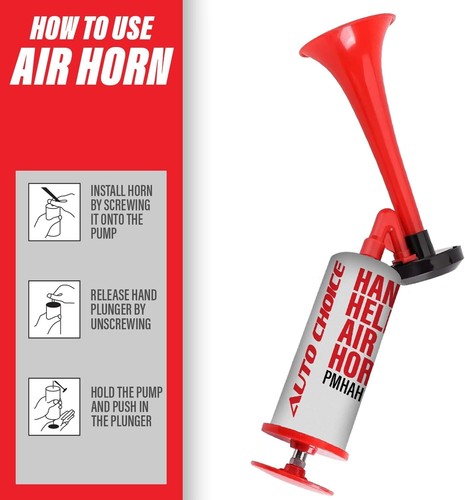 Super Loud Manual Air Horn Compressor Air Horn Kit Sports Marine Pump Action - Picture 4 of 6