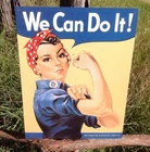 Rosie The Riveter We Can Do It Womens Defense Workers Metal Sign Tin Vintage