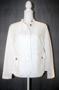 blazer talbots safari blend linen jacket button womens pm