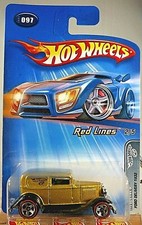 2005 Hot Wheels #97 Red Lines 2/5 FORD DELIVERY 1932 Gold w/RLChrome5Sp Thailand