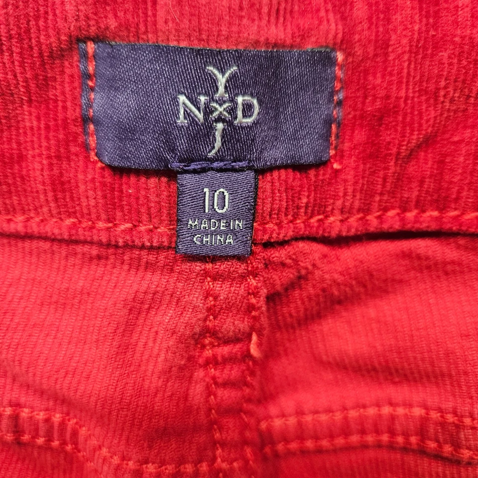 NYDJ Corduroy Pants Marilyn Straight Women Sz 10 Red Stretch Lift Tuck Light - Image 4 of 4