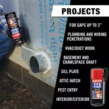 Insulating Foam Sealant Big Gaps Strong Adhesion UV Resistance White 12 Oz Can