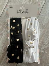 Baby girl black/white headbands new in pack