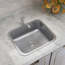 Small Single Bowl Stainless Steel Kitchen Sink Undermount Basin with Waste Kit