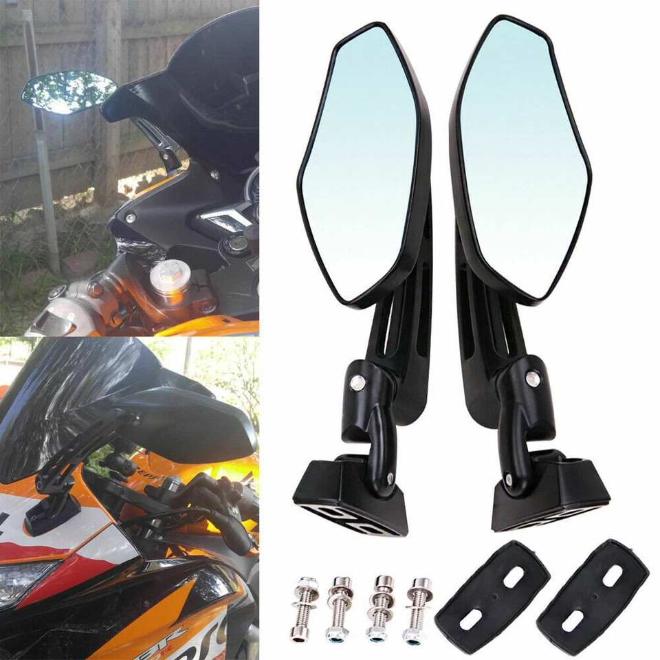 Espejos retrovisores laterales para motocicleta Kawasaki Ninja ZX6R ZX7R ZX9R ZX10R ZX1000R Foto 2 de 4