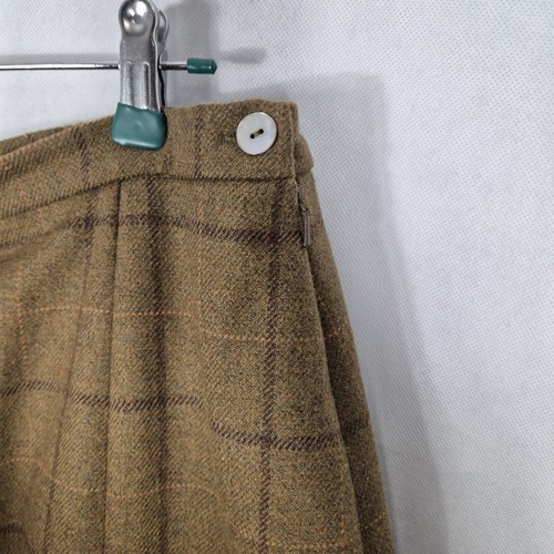 Ladies Skirt Size 18 House Of Bruar Pure Wool Brown Check Tweed Casual Country - Picture 7 of 8