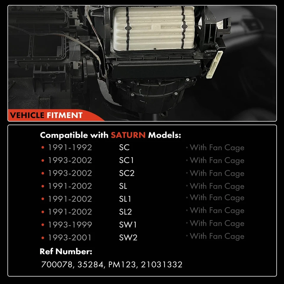 Motor soplador de climatización con jaula facial para Saturn SC SL SC1 SC2 1993-2002 SL1 SL2 SW1 SW2 Foto 3 de 4