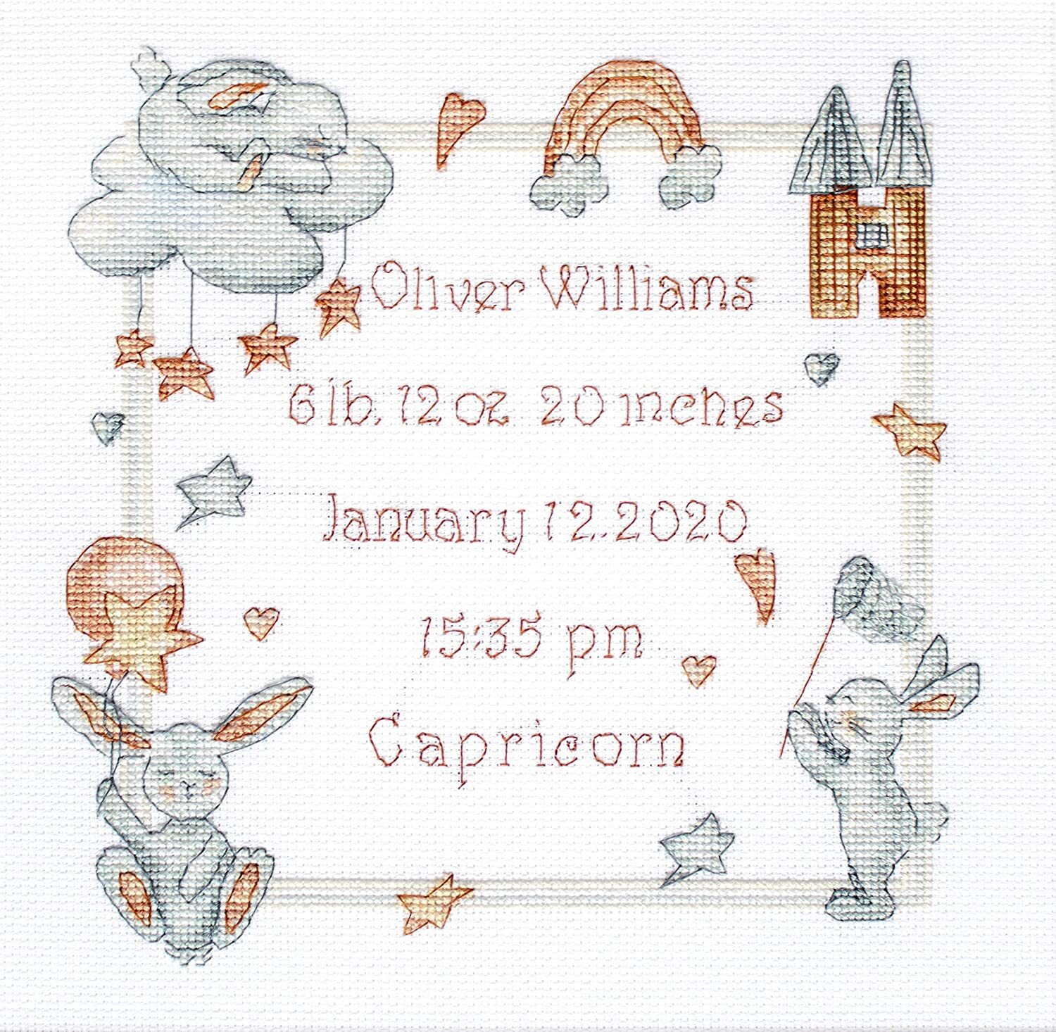 Letistitch Cross Stitch Kit - Baby Record. Birth Sampler Leti 934