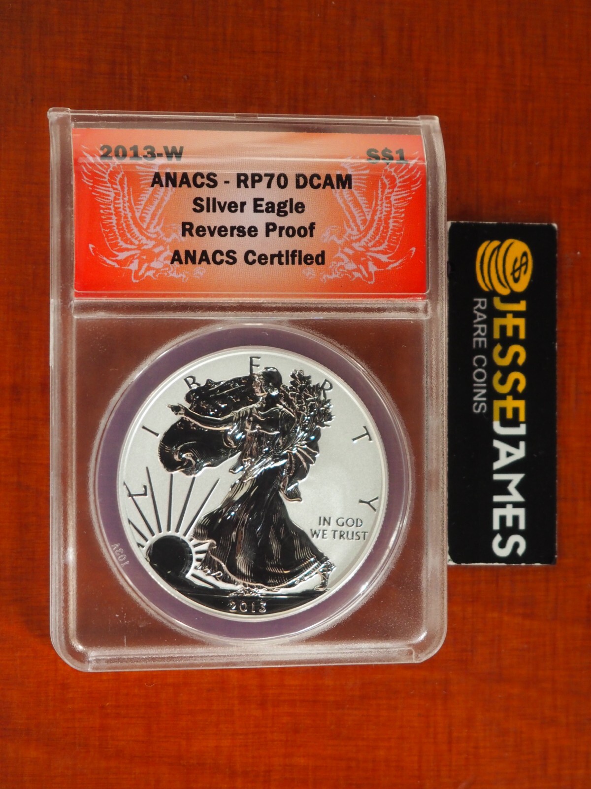 2013 W REVERSE PROOF SILVER EAGLE ANACS RP70 DCAM FROM THE WEST POINT ...