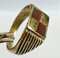 EXTREMELEY ANCIENT ROMAN BRONZE RING SQUARISH ENGRAVED