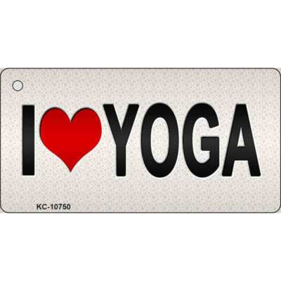 I Love Yoga Silver Novelty Metal Key Chain KC-10750