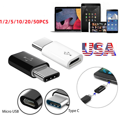 Lot Micro USB Female to Type C male Adapter Converter Micro-B to USB-C Connector