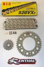 DID Gold 520 Pitch Chain & Renthal Sprocket Kit Honda CBR600F 91-98 Race Track