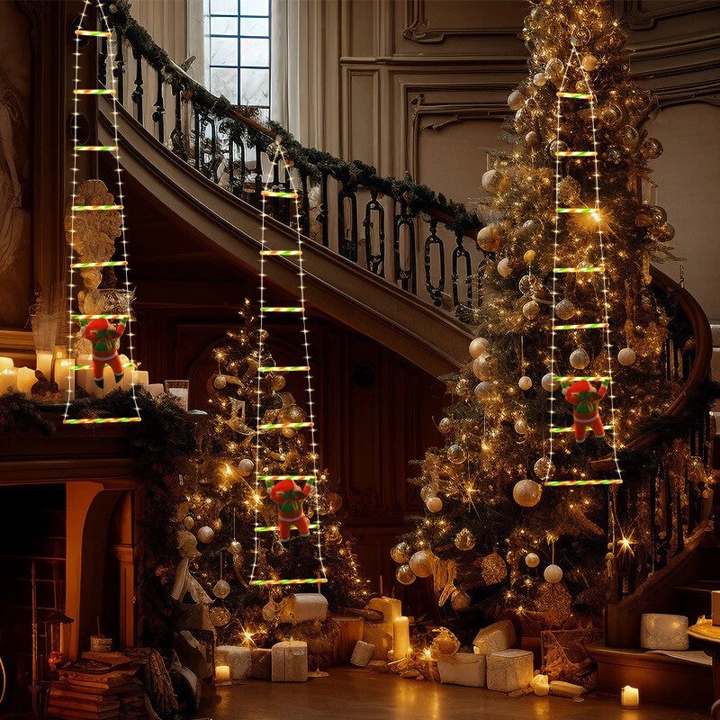 Hot 10ft Christmas Decorative Ladder Light with Santa Claus-LED Christmas Lights - Image 3 of 4